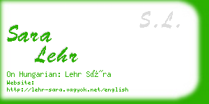 sara lehr business card